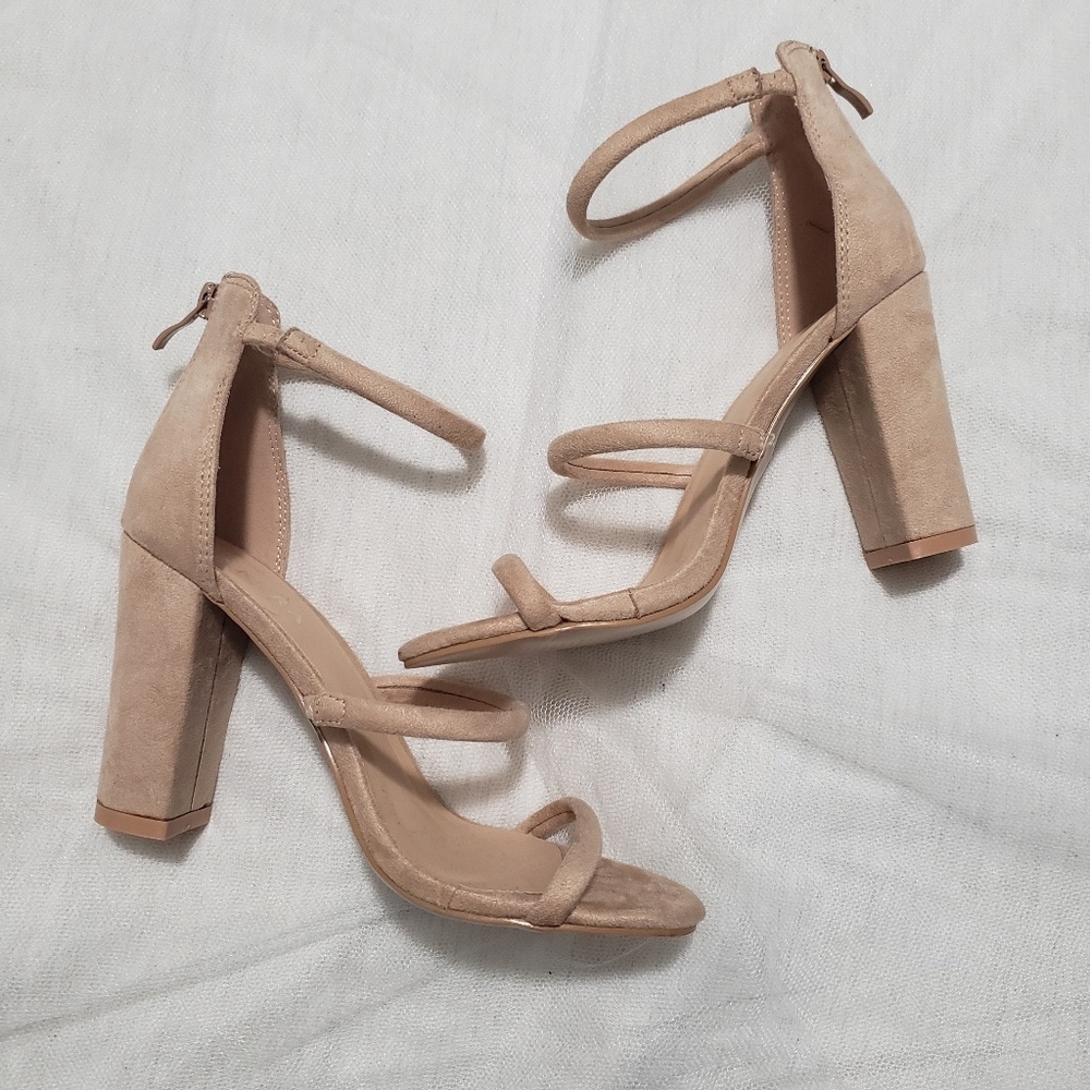 Akira Nude Strappy Heels